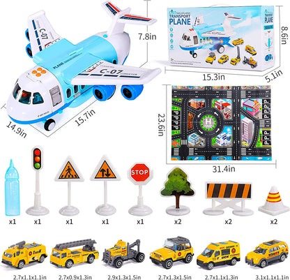 IHAHA Boy Toys Gifts for 2 3 4 5 6 Year Old, Airplane Toy with Smoke, Light