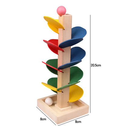Wooden Music Tree Toy for Kids, Marble Ball Run Track Game for Toddlers, Marble Tree Educational Montessori Toy Boy Girl Gifts