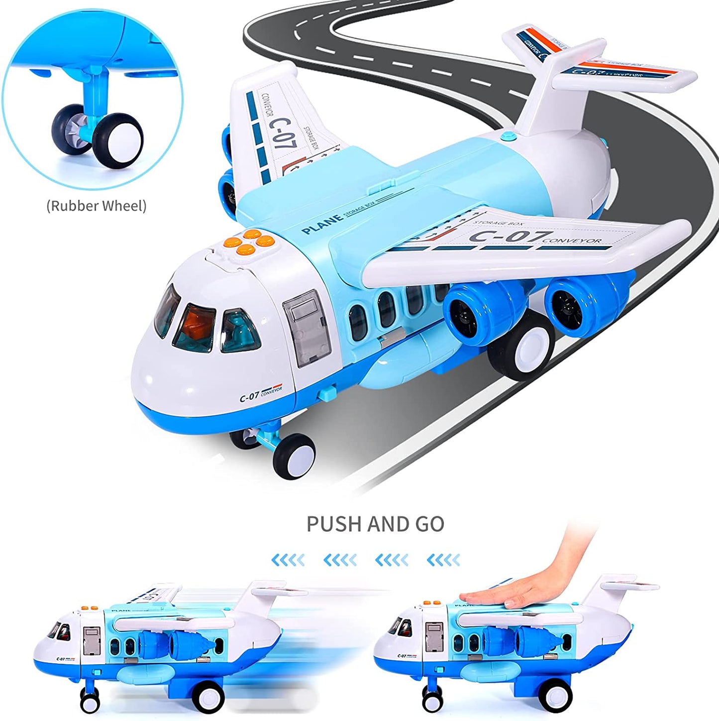 IHAHA Boy Toys Gifts for 2 3 4 5 6 Year Old, Airplane Toy with Smoke, Light