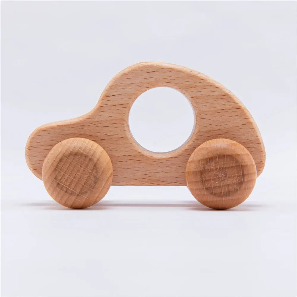 8 Pcs Wooden Dinosaur Cars Montessori Toys for Babies Baby Push Car Toys Wooden Toy Vehicles Development and Infant Grasping Montessori Toys