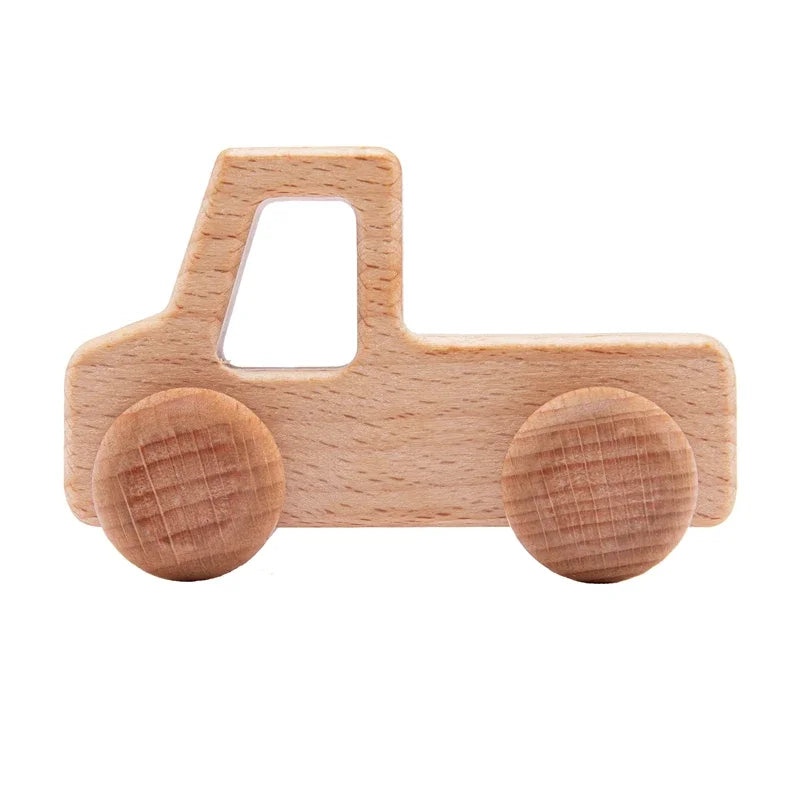 8 Pcs Wooden Dinosaur Cars Montessori Toys for Babies Baby Push Car Toys Wooden Toy Vehicles Development and Infant Grasping Montessori Toys