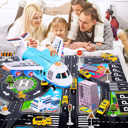 IHAHA Boy Toys Gifts for 2 3 4 5 6 Year Old, Airplane Toy with Smoke, Light