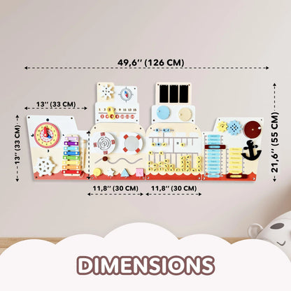 Cateam Sensory Wall Panel for Kids Activity Wall Busy Board for Toddlers and Preschoolers. 16In1 Learning Activity Center. Wooden Montessori Toys for Education and Early Development Ship