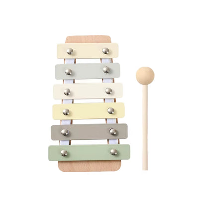 Montessori Wooden Toy Multicolor Xylophone Bell Beads Drum Column Musical Instrument Toy Kid Educational Musical Instrument Gift