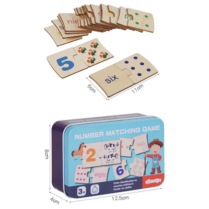 Wooden Number Matching Puzze Toys Montessori Early Education Digital Pattern Thicken Blocks Game for Baby Festival Gift Toy (Copy)