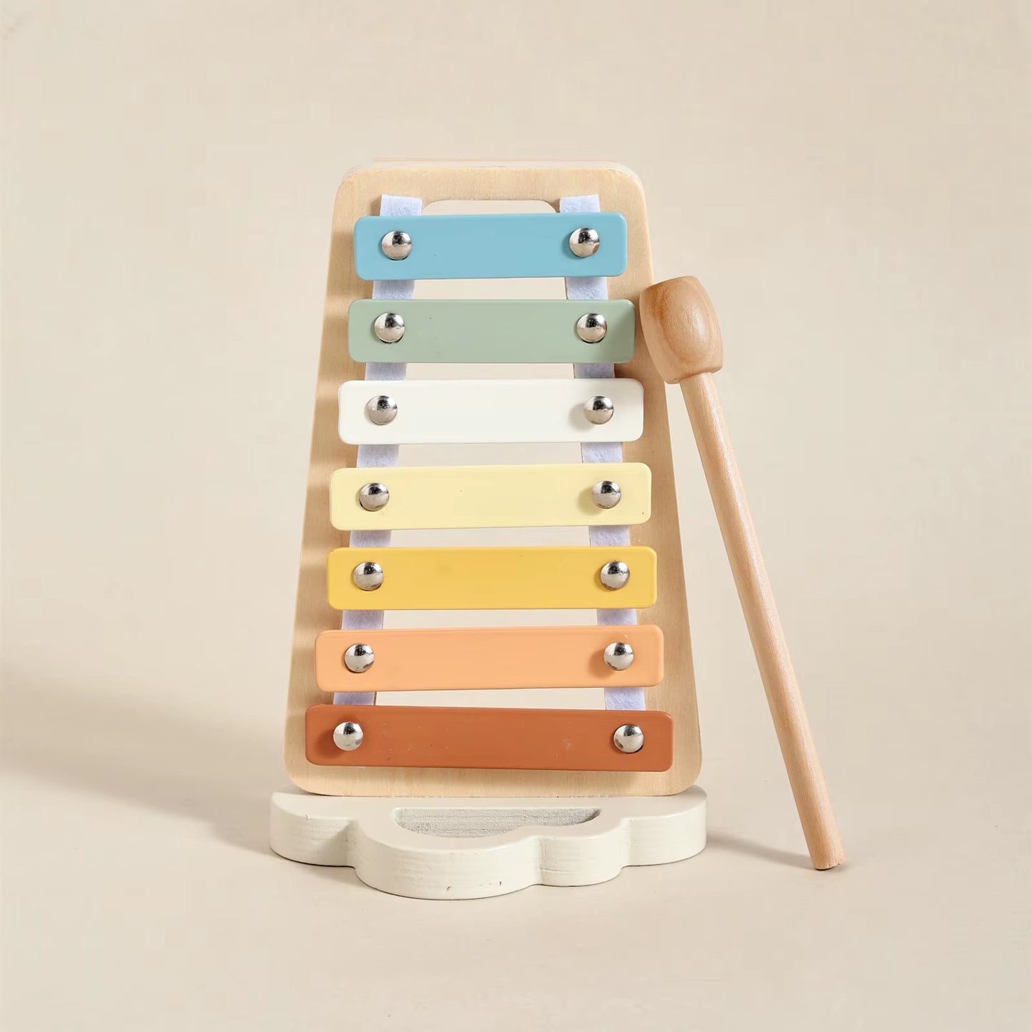 Montessori Wooden Toy Multicolor Xylophone Bell Beads Drum Column Musical Instrument Toy Kid Educational Musical Instrument Gift