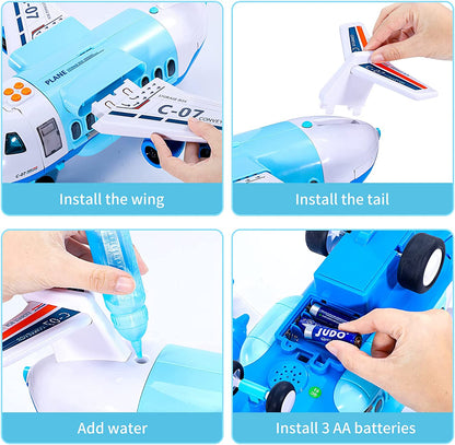 IHAHA Boy Toys Gifts for 2 3 4 5 6 Year Old, Airplane Toy with Smoke, Light