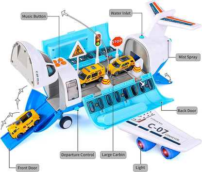 IHAHA Boy Toys Gifts for 2 3 4 5 6 Year Old, Airplane Toy with Smoke, Light